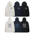 NY Yankees Diamond Mesh Fill Back Logo Zip-Up Hoodie