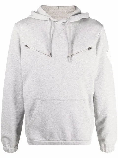 Alexander McQueen skull-patch zip-detail hoodie