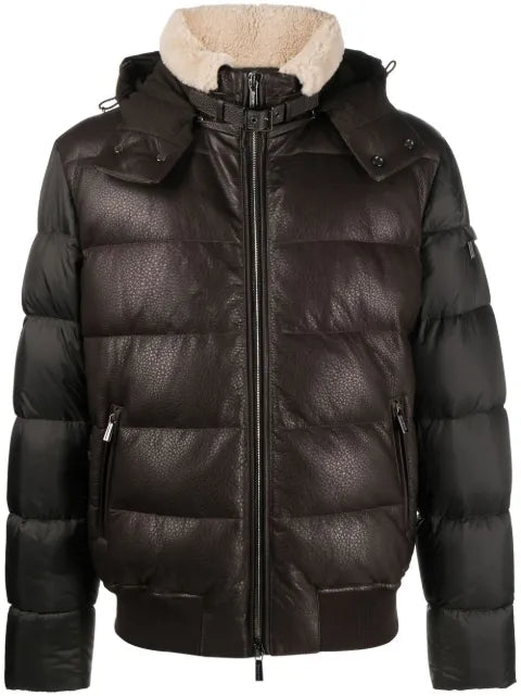Moorer panelled down-padded jacket