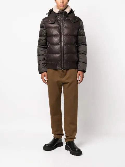 Moorer panelled down-padded jacket
