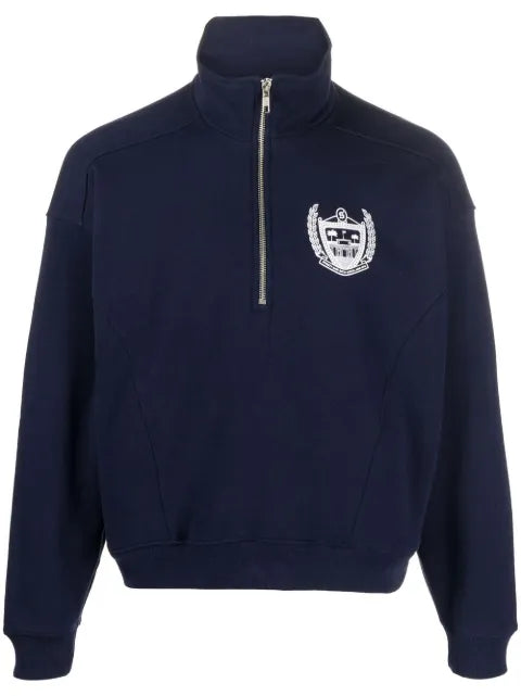 Sporty & Rich logo-print zip-up sweatshirt