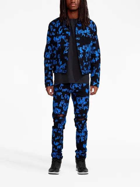 Purple Brand logo-print denim jacket