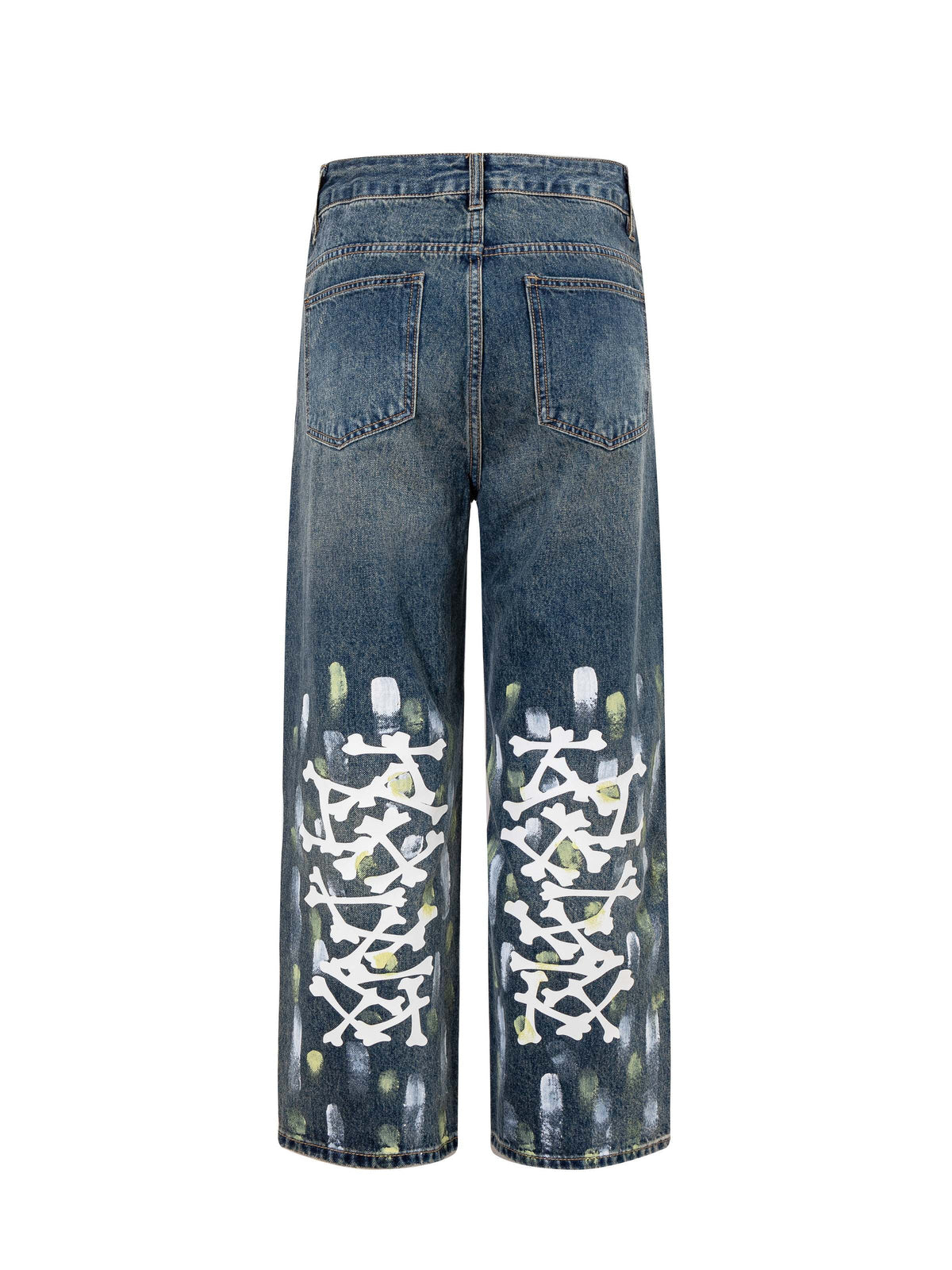 AMIRI Bone MA Logo Vintage Wash Baggy Denim Jeans