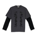 Black Foliage Double Layered T-Shirt