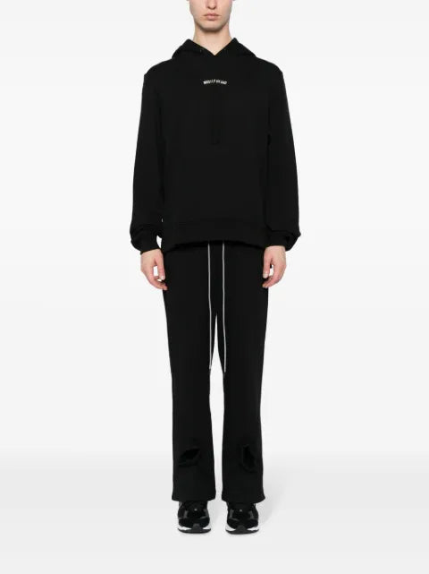 Mostly Heard Rarely Seen logo-embroidered cut-out hoodie