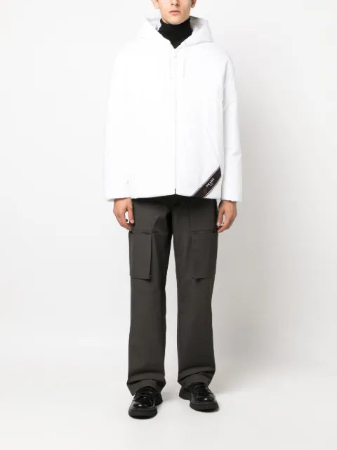 Prada logo-print hooded down jacket