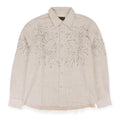 WHITE FIREWORKS BEADED DIAMOND BUTTON-DOWN SHIRT