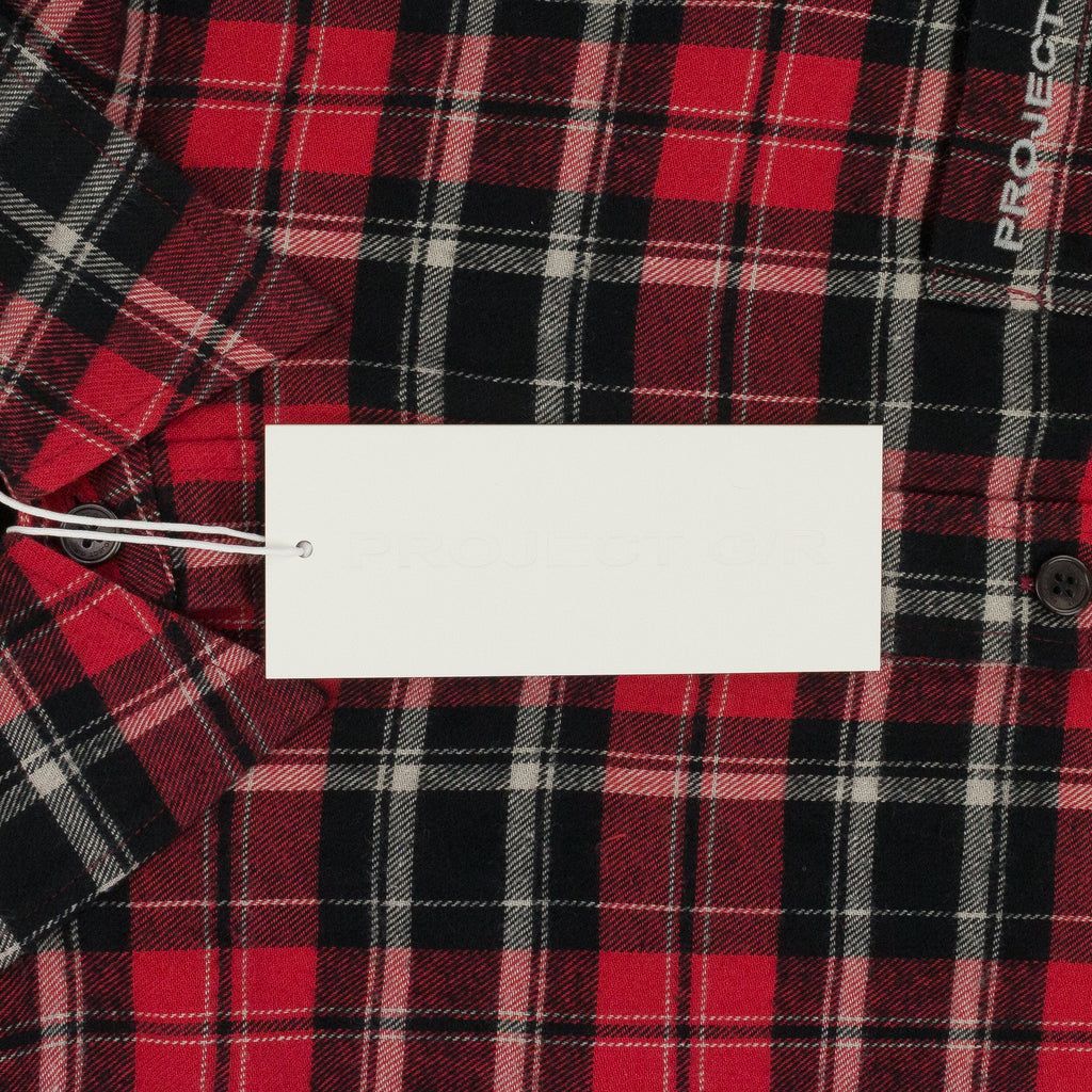 RED UPSIDE-DOWN CHECKED BUTTON-DOWN SHIRT