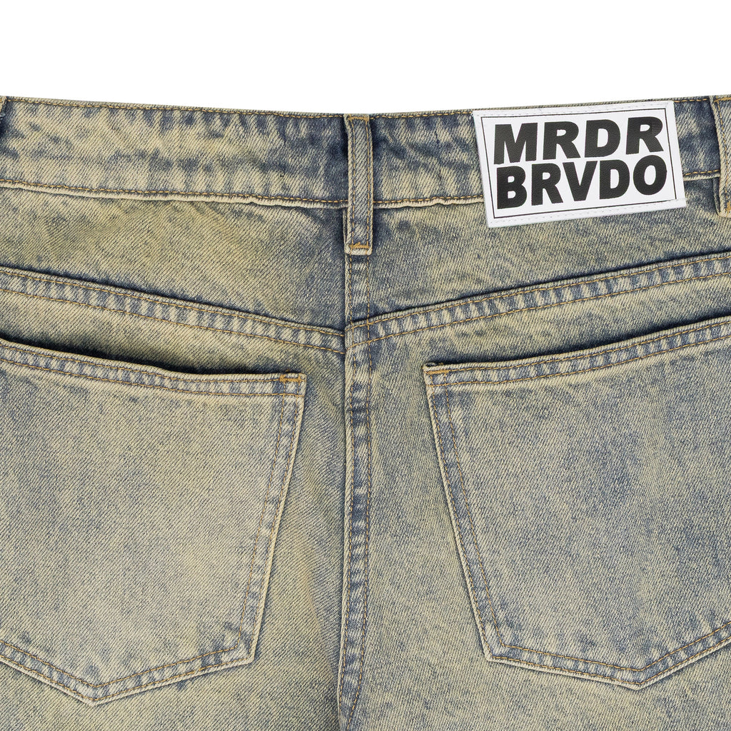 INDIGO WINGED LOGO BOOTCUT JEANS