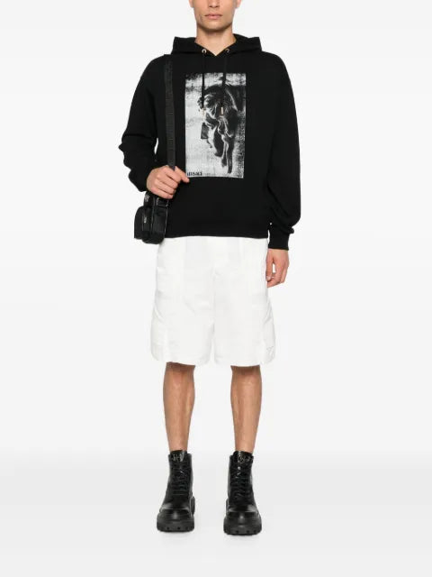 Versace statue-print cotton hoodie