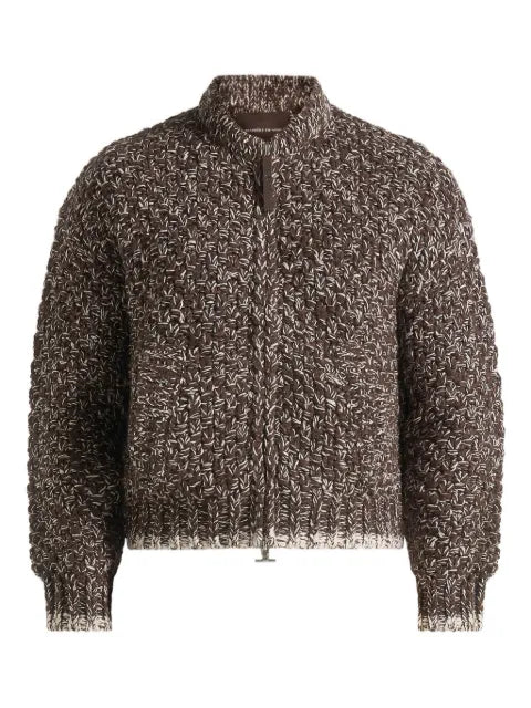 Manière De Voir Darel speckled knit bomber jacket