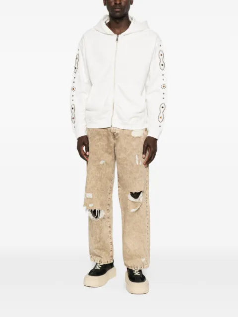 Htc Los Angeles stud-embellished zip-up hoodie
