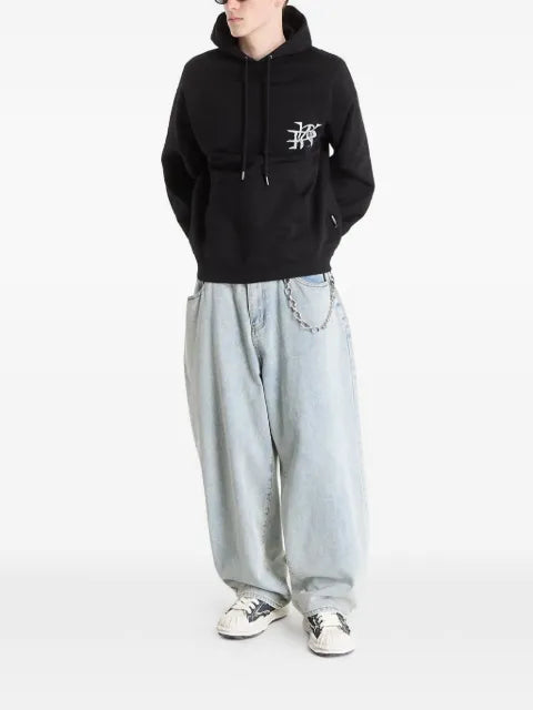 WASTED logo-print graphic-print hoodie