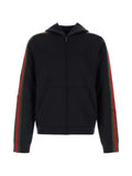 Gucci silk cotton jersey zip jacket with web