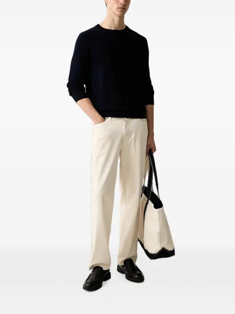 Trussardi logo-embroidered crew-neck sweater