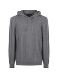 Brett Johnson ribbed-knit drawstring hoodie