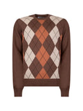 Gran Sasso argyle-knit crew-neck sweater