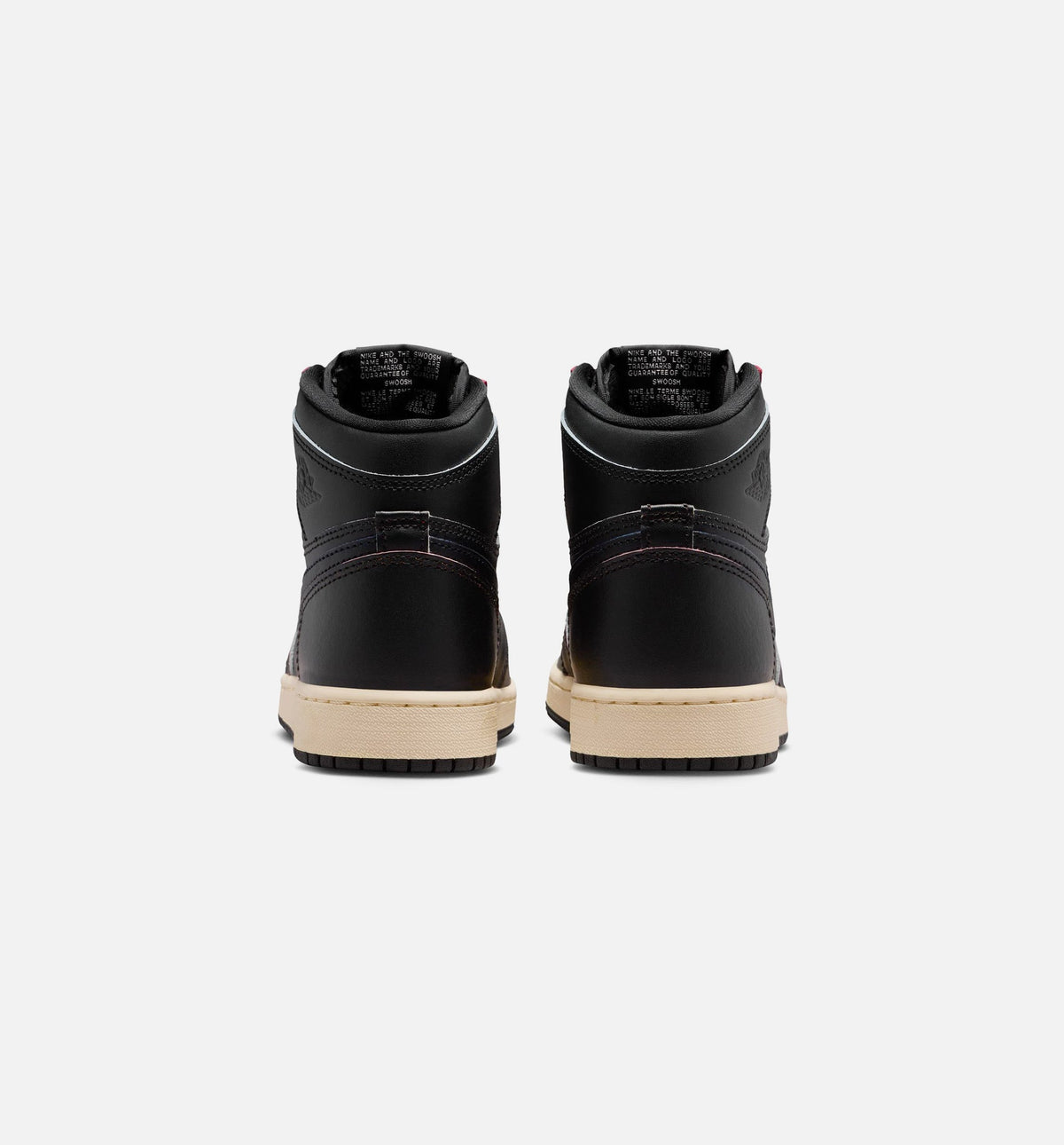 Air Jordan 1 Retro High OG Black and Muslin Grade School Lifestyle Shoe - BlackBlackMuslin