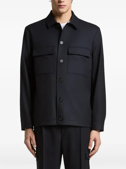 Peserico button-up chest-pocket jacket