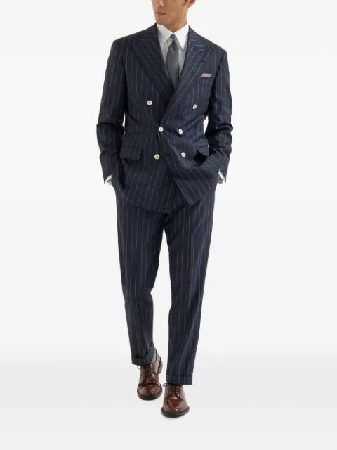 Brunello Cucinelli chalk-stripe double-breasted blazer
