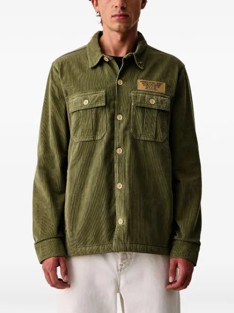 Aeronautica Militare corduroy logo-patch shirt jacket