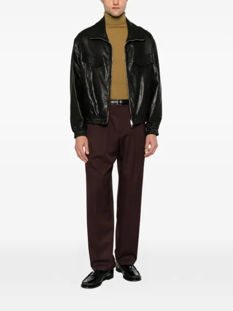 Low Brand zip-up leather jacket