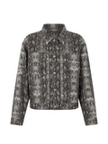 Roberto Cavalli python-print denim jacket