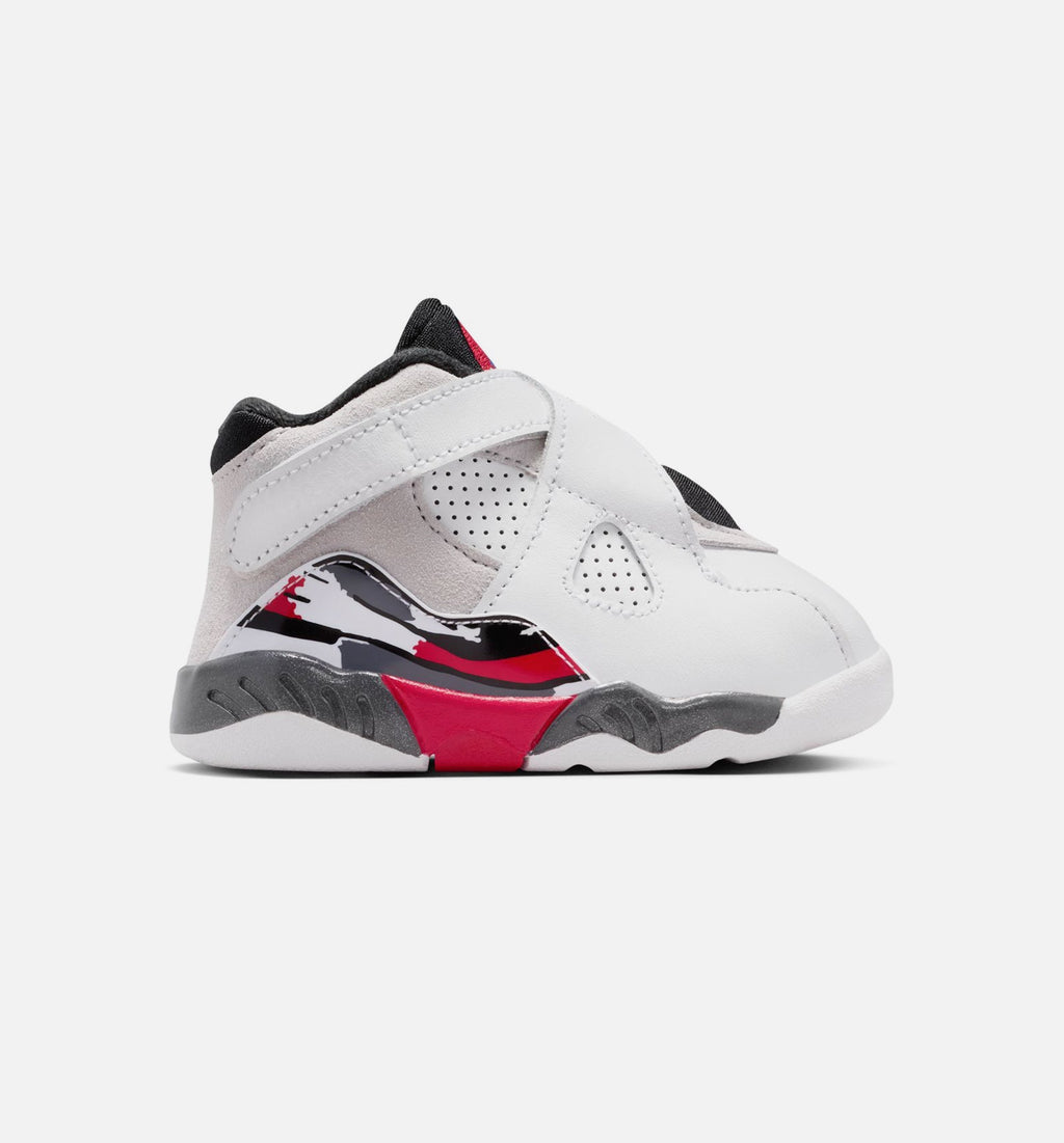 Air Jordan 8 Retro "White and True Red" Infant/Toddler Shoe – White/Black/True Red