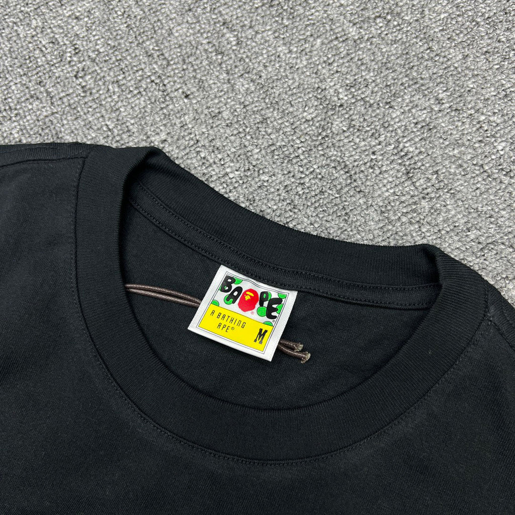 BAPE World Gone Mad Old English Blackletter Ape Head Small-Print Tee Oversized Unisex T-Shirt