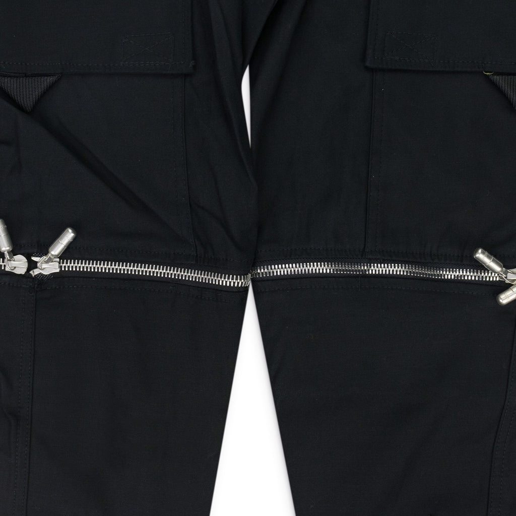 Black Half Zip Cargo Pants