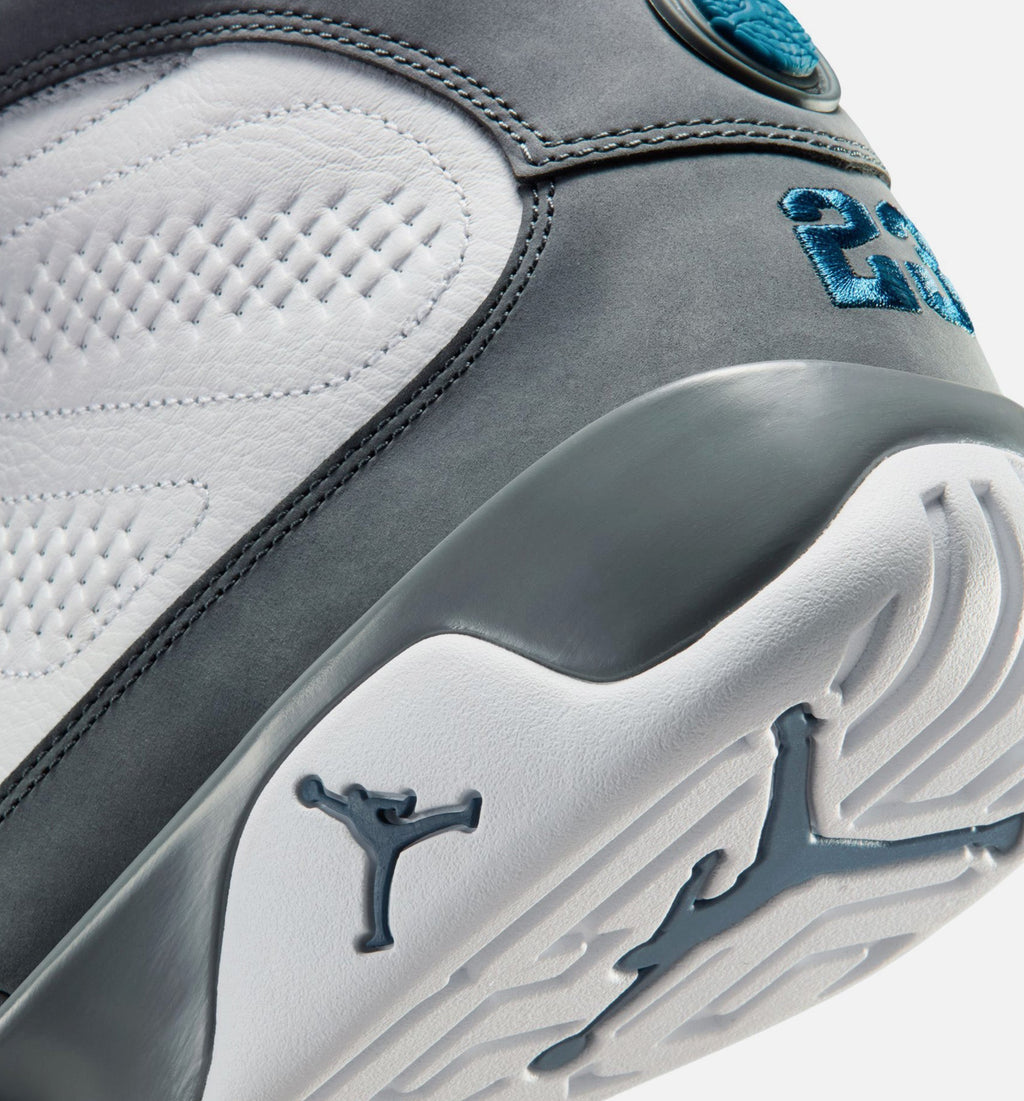 Air Jordan 9 Retro Flint Grey and French Blue Men's Lifestyle Shoe – White/French Blue/Flint Grey
