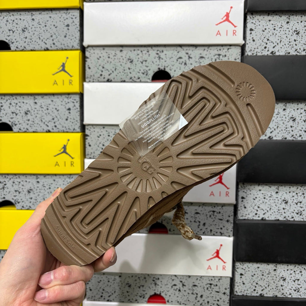 UGG Lowmel Lace-Up Sneaker – Suede & Mesh Low-Top Trainer with UGGplush Lining & Tonal Braided Laces in Chestnut