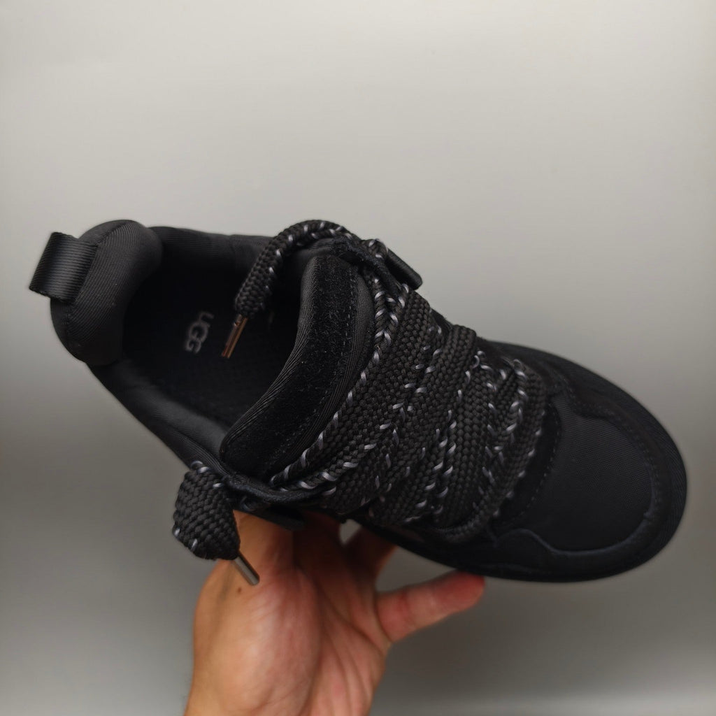 Black Chunky Sole Dad Sneakers — Lace-Up | New Arrival | In Stock