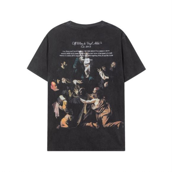 Off-White Colorful Figure Graphic Short Sleeve Crewneck T-Shirt
