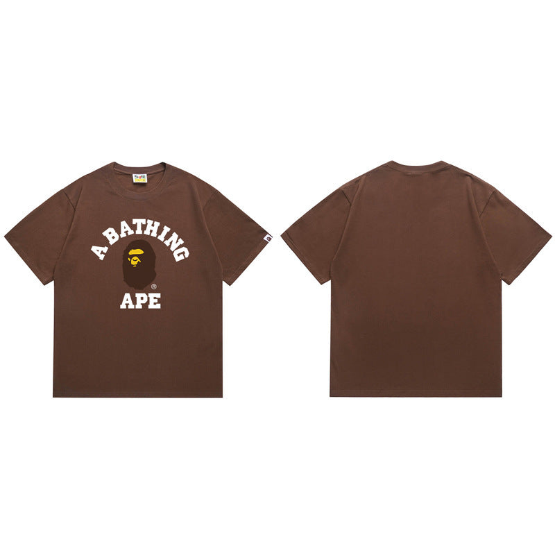 BAPE Ape Shark Graphic Print Loose Unisex Heavyweight Cotton T-Shirt