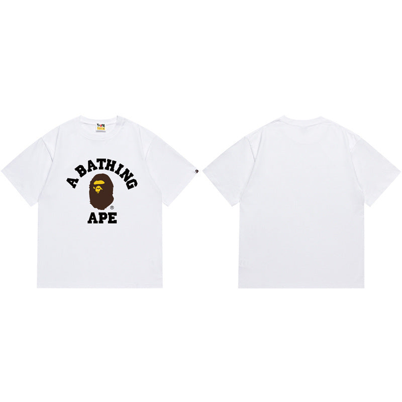 BAPE Ape Shark Graphic Print Loose Unisex Heavyweight Cotton T-Shirt
