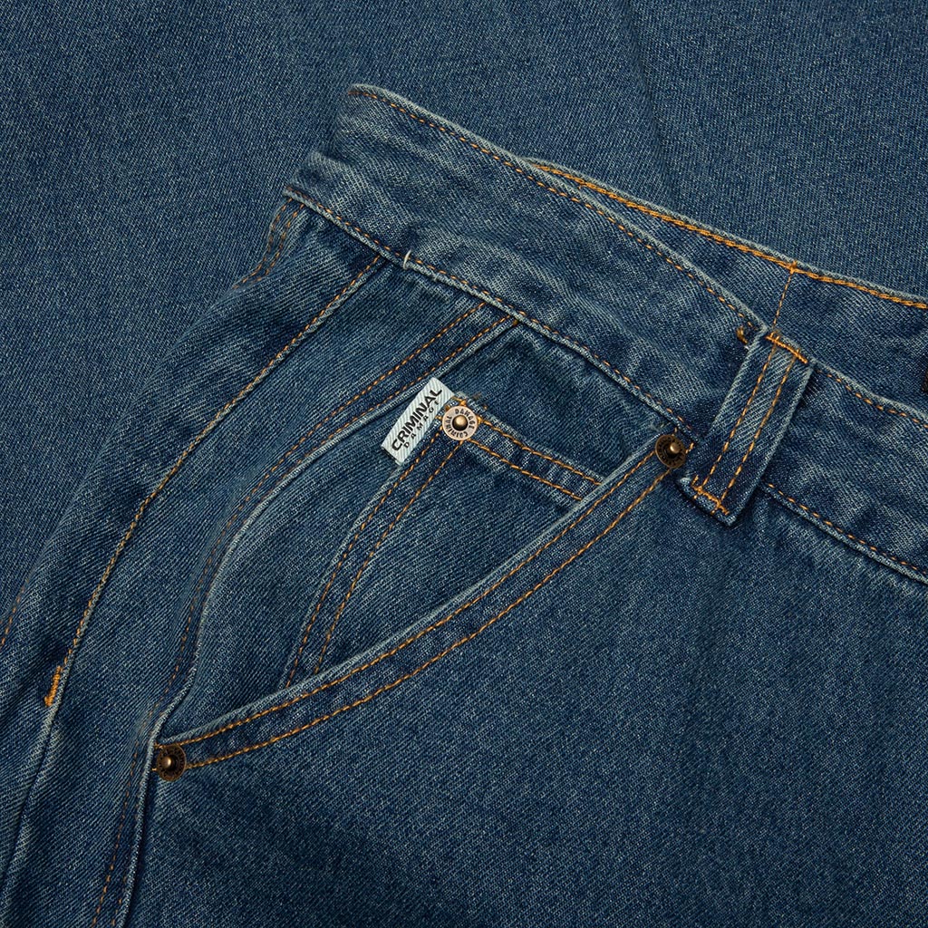 Criminal Damage Patched Washed Jean