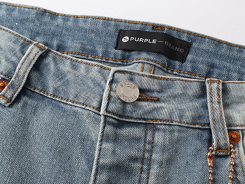 Purple Brand Light Blue Paint-Splatter Distressed Flared Jeans