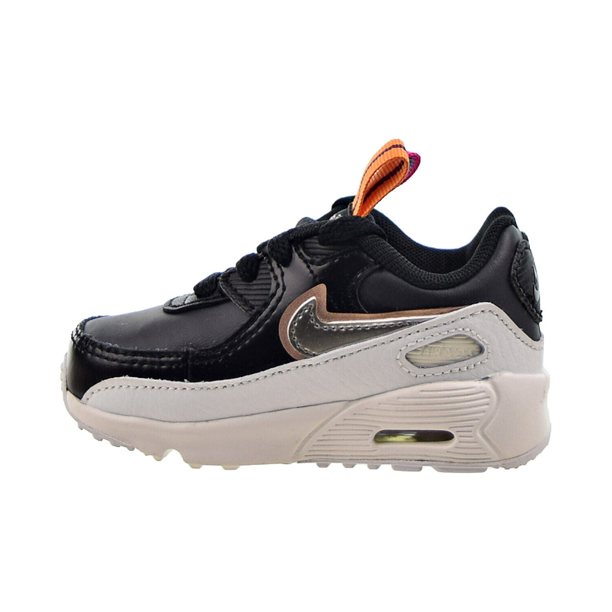Toddler's Nike Air Max 90 LTR SE Off Noir/Metllc Pewter-Blk (DJ0416 001)