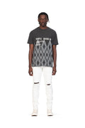 P001 LOW RISE SKINNY JEAN - Optic White Knee Slit