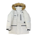New Balance Fur-Trim Hooded Utility Jacket | White | Women's Winter Jacket