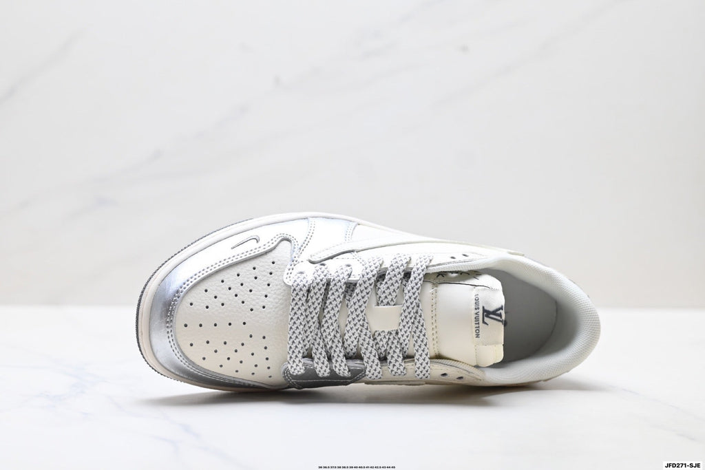 Nike Low-Top Sneakers White Silver Unisex Style 06