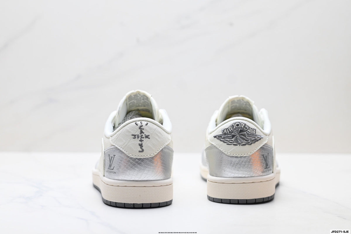 Nike Low-Top Sneakers White Silver Unisex Style 06