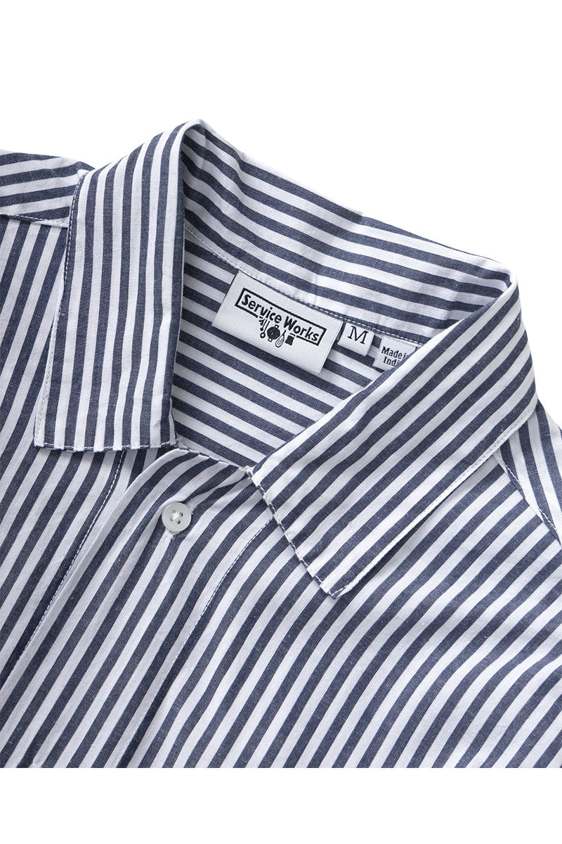 SERVICE WORKS POPLIN STRIPE WAITER SHIRT Royal