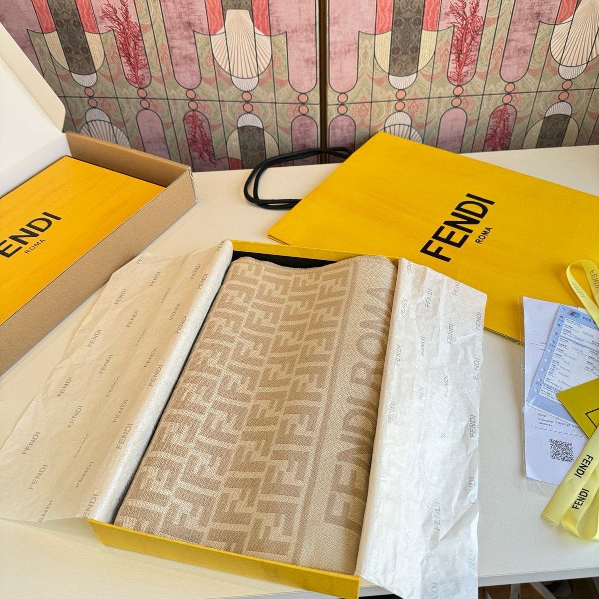 FENDI FF Fringed Scarf