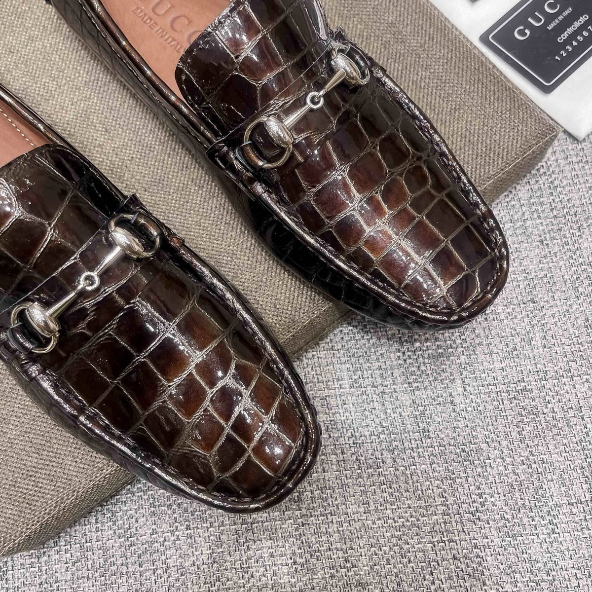 Gucci Dark Brown Horsebit Loafers