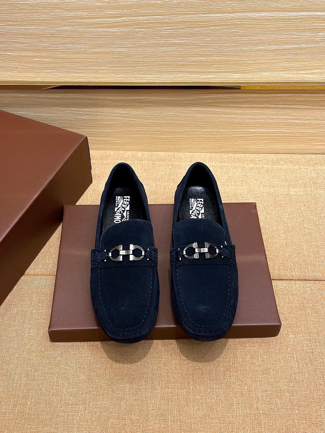 Ferragamo Men's Bit Loafers - Moc-Toe Stitching