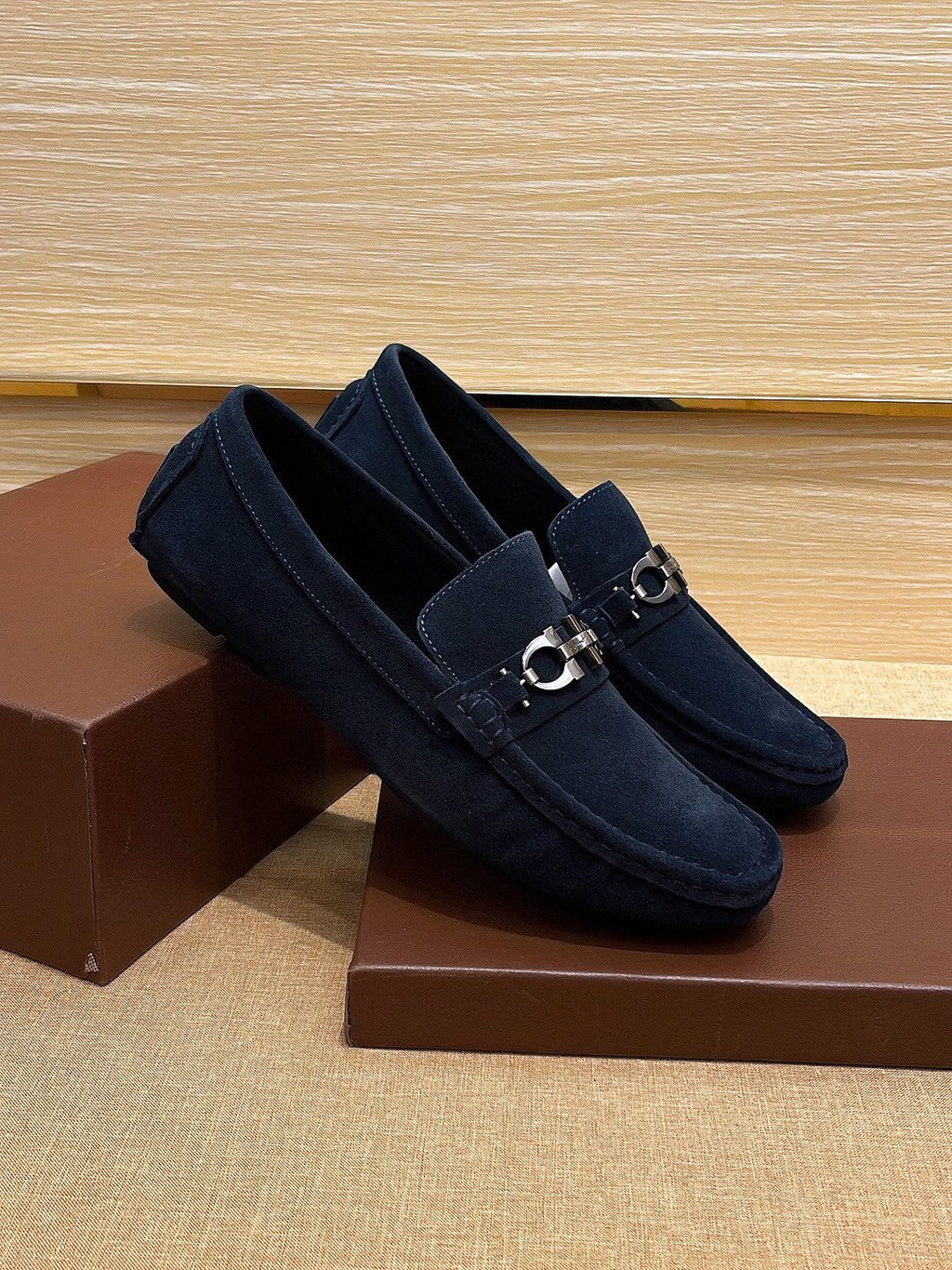 Ferragamo Men's Bit Loafers - Moc-Toe Stitching