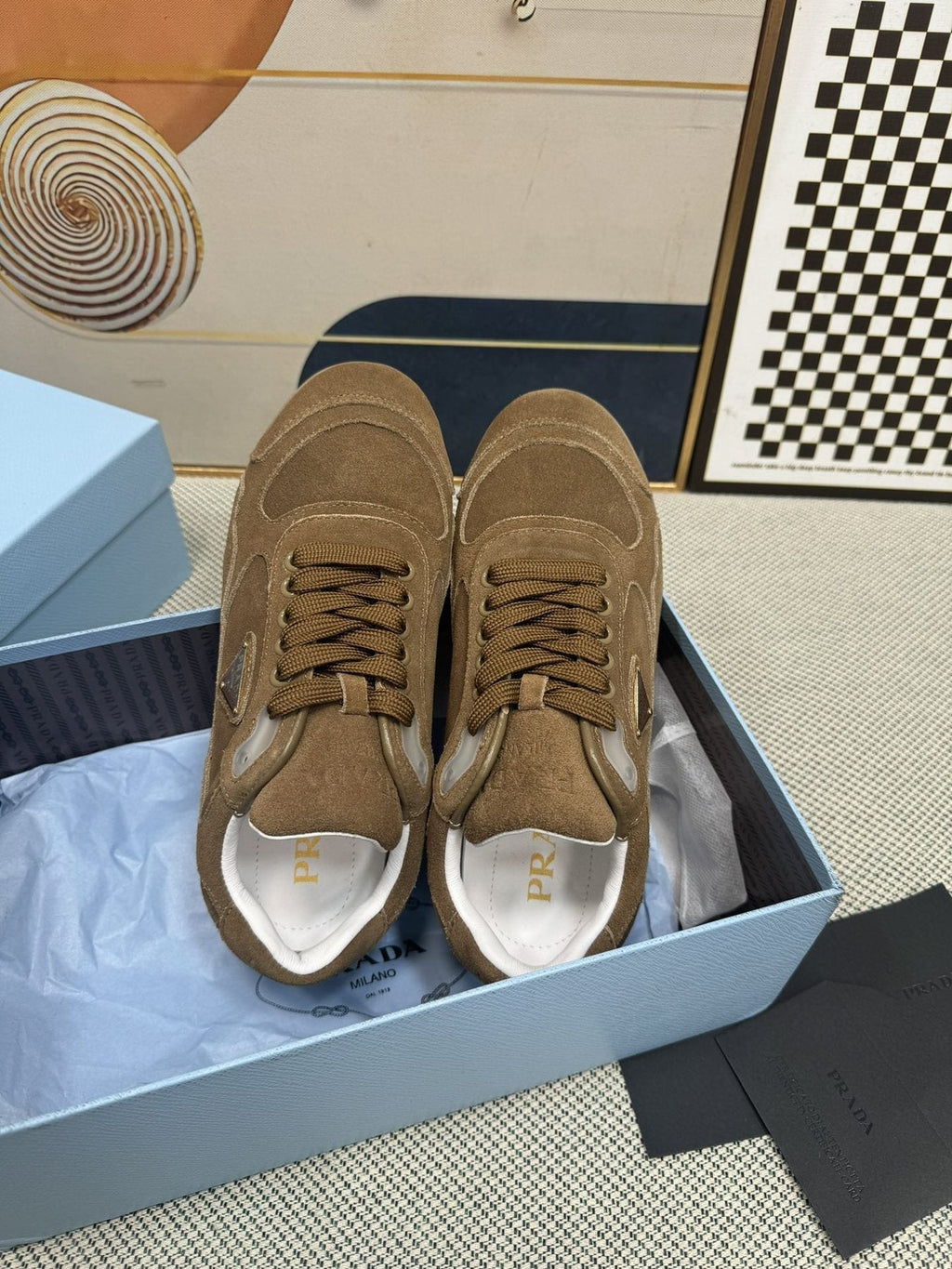 Prada Triangle Logo Low-Top Sneakers - Lug Sole