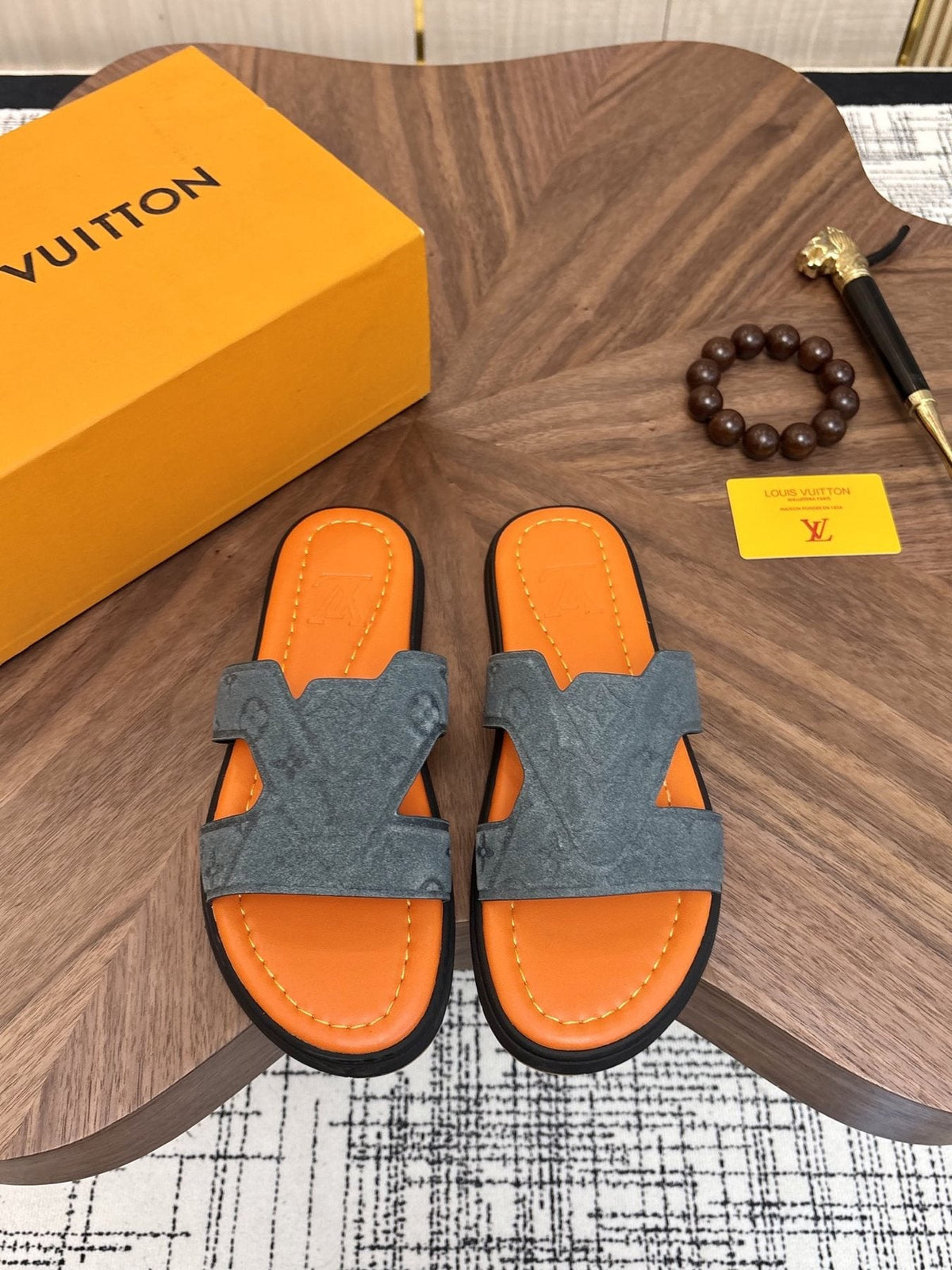 Louis Vuitton Monogram Slide Sandals - Rubber Sole
